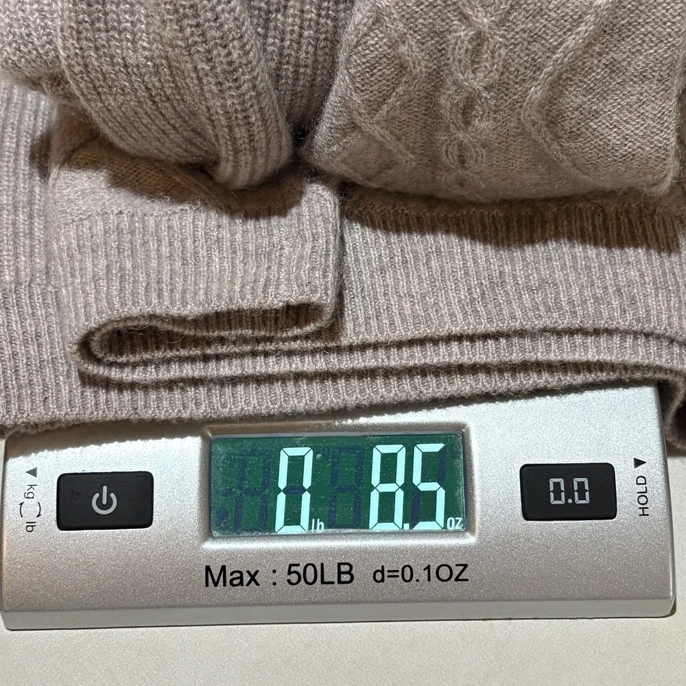 Saks Fifth Ave. Women 100% Cashmere Long Sleeve Sweater Sz XS Taupe Ribbed Soft‎
